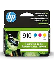 Original HP 910 Cyan, Magenta, Yellow Ink Cartridges (3-pack) | Works with HP OfficeJet 8018, 8022; HP OfficeJet Pro 8020, 8025, 8035| Eligible for Instant Ink | 3YN97AN