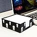 Zodaca [Skull Pattern] Soft Touch Desktop Square Memo Pad Note Holder 4 x 4 inch, 340 Sheets Capacity, Black with White Skull