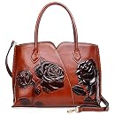 Women's PIJUSHI Designer Genuine Leather Floral Top Handle Satchel Handbags Leather Wristlet Wallet Women's PIJUSHI Designer Genuine Leather Floral Top Handle Satchel Handbags Leather Wristlet Wallet