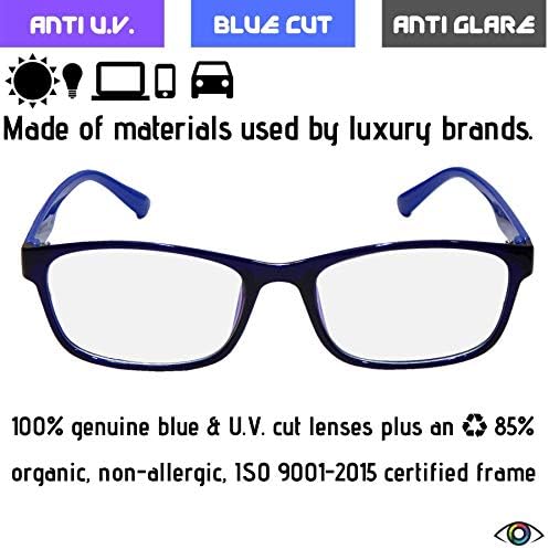 Redex Blue cut & Antiglare Zero Power full rim for men & women Protection From Harmful Rays Emitted By Computers & mobile With An ISO 9001-2015 CERTIFIED Heavy Duty Non Allergic 85% Organic Frame unisex
