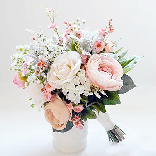 Iffo custom bridel hand holding flowers Sen Department of wedding brooch flower bouquet pink ivory beautiful photography floral hand holding flowers (Brooch bouquets)