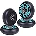 AOWISH 4-Pack Inline Skate Wheels [Available in Sizes 72mm 76mm 80mm] Inline Skates Replacement Wheel with Bearings ABEC-9 (Black and Green)
