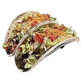 Premium Taco Holders, Restaurant Style Mexican Food Stainless Steel Rack. Stand Holds Hard or Soft Shells. Fiesta Taco Tuesday! (Pack of 2) (Double)