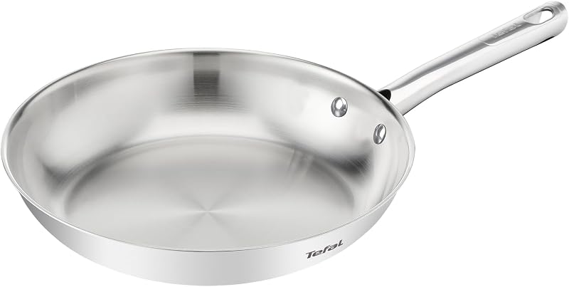 Duetto On Bratpfanne 28 cm, unversiegelt, dicker Wärmediffusionsboden, Komfort-Griff, langlebig, für alle Herdarten geeignet, Edelstahl, B8660634