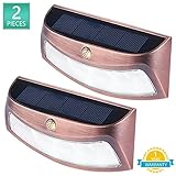Solar Deck Lights, Outdoor 4 LED Step Light Waterproof Security Stair Lamps for Pathway Yard Wall Walkway Garden Driveway (Cool White, 2 Pack)