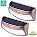 Solar Deck Lights, Outdoor 4 LED Step Light Waterproof Security Stair Lamps for Pathway Yard Wall Walkway Garden Driveway (Cool White, 2 Pack)