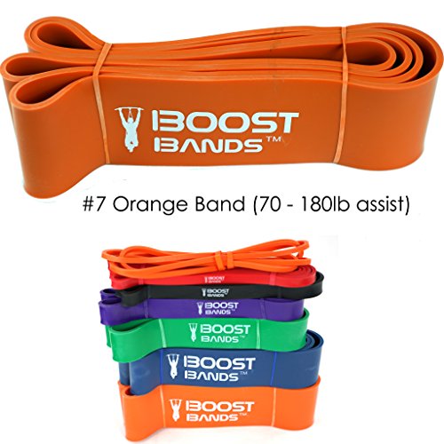 Pullup Assistance Bands - Commercial Grade Pull Up Exercise Band - #7 Large Orange 3 1/4" wide (70 - 180lb)