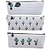 Bonaweite AK017 Cactus Pastoral Bandage Canvas Pencil Case Box Makeup Bag Set of 3