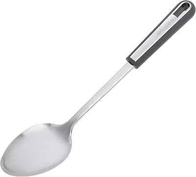 Wiltshire Aspire Solid Spoon Stainless Steel with Soft Touch Grey Handle