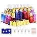 Hermocio Essential Oil Roller Bottles and Sprayer Gradient Rainbow Color 30 Pack Glass Roll-on Bottles (5 Extra Roller Balls 3 Pack Lables 2 Droppers and 1 Opener for Free)