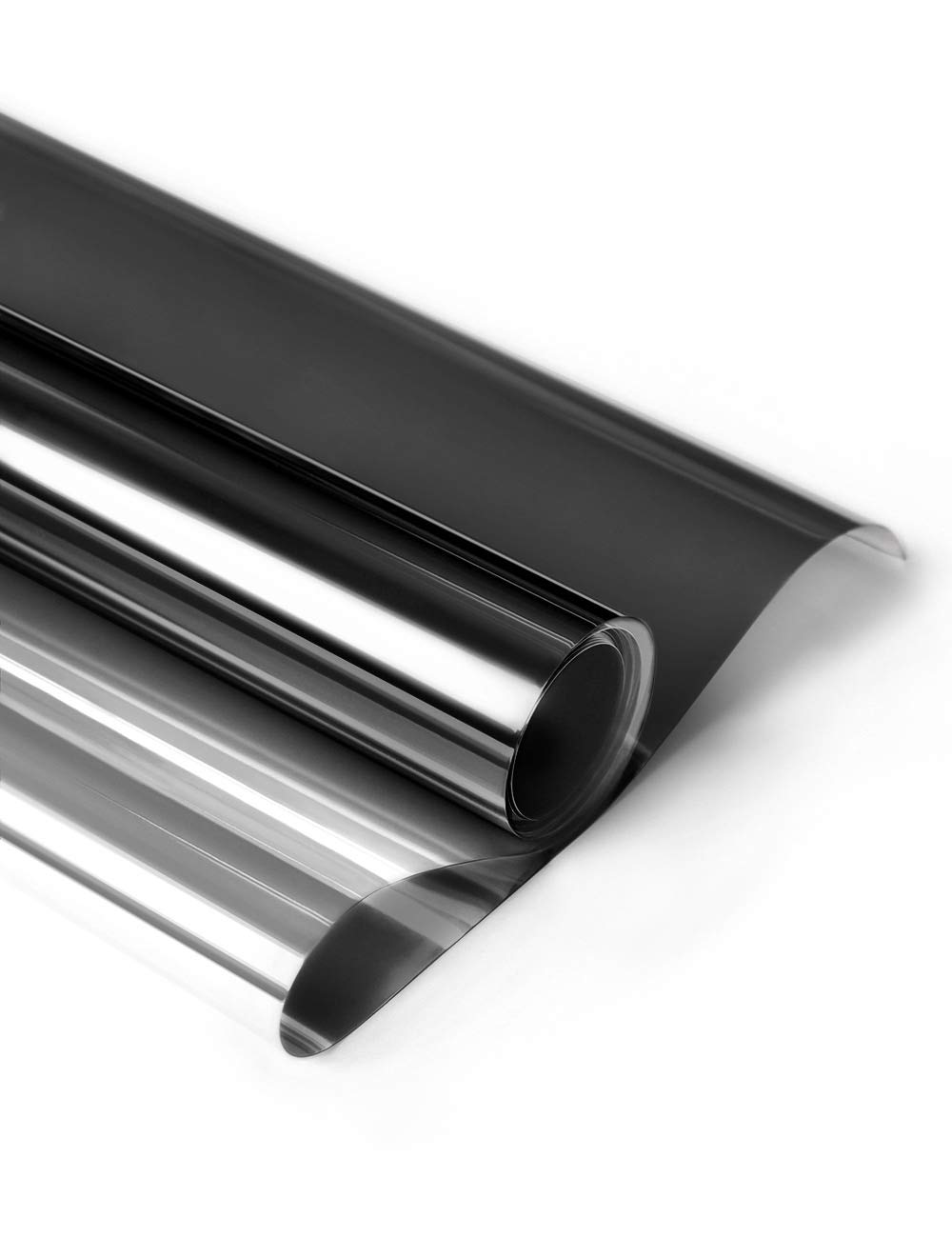 KESPEN One Way Window Film Privacy Anti-UV Heat Control Reflective Glass Tint for Home Static Cling Vinyl, Black-Silver, 35.4 Inch X 6.5 Feet