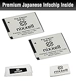 (2pack) WT Nixxell Battery for Canon NB-8L,CB-2LA and Canon PowerShot A2200, A3000 IS, A3100 IS, A3200 IS, A3300 IS (Fully Decoded)
