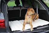 IMK9 Roll Up Dog Travel Bed, 42 by 28 Inch, Cream. A Portable Mat That is Easy to Roll Up for Outdoor or Indoor Use. Top Cover Keeps Pet Cool and Bottom is Waterproof. Ideal for Small or Big Dogs