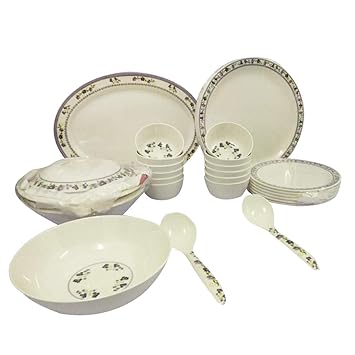 LOLGIFTS/Galaxy Melamine Designer Flower 33Pcs Dinner Set/Gift / Return Gift/Marrage Gift/Kitchen / Crockery