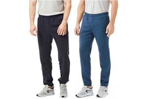 TEX2FIT 2-Pack Men's Jogging Pants with Side Pockets, Elastic Bottom, Soft Fleece Sweat Pants