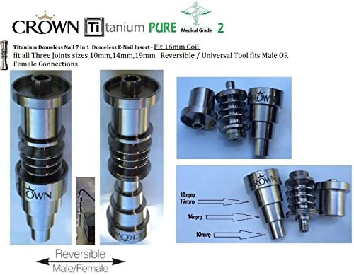 Crown Titanium Enail Medical Grade 2 insert fit 16mm coil