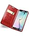 Crosspace Compatible with Galaxy S7 Edge Case [5.5 inch 2016 Release] Wallet Case PU Leather Cases Magnetic Folio Book Stand Flip Case Cover with Card Slots (Red)