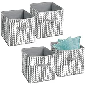 mDesign Juego de 4 Cajas organizadoras en Tela - Organizadores para