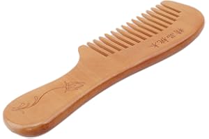 Large Health Peach Wood Comb Anti-Static Portable Makeup Comb Handle Wooden Comb