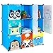HOMFA Kid's Toy Storage Organizer, Bulk Storage 9 DIY Large Bins Closet Cabinet Display Modular, Multi-Functional Cubes for Toys, Clothes, Books etc, Cartoon Pattern Plastic