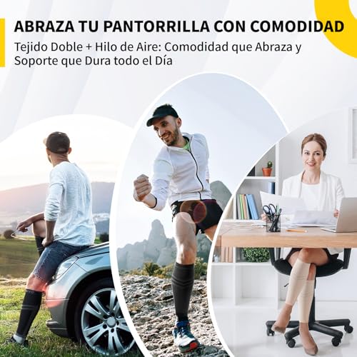 CAMBIVO Compression Socks Women Men x2, Calf Compression Socks, Compression Socks, Varicose Veins without Foot, for Sports, Running, Cycling, Circulation Tired Legs