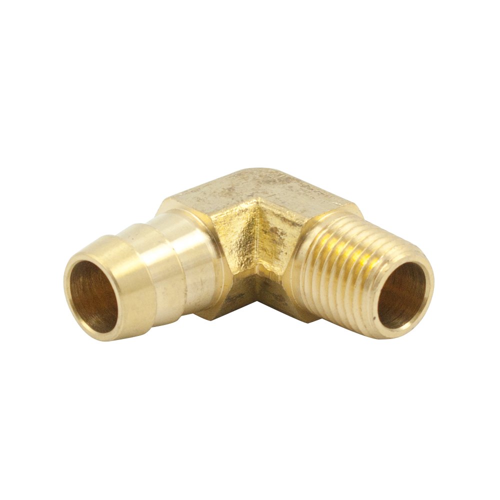Legines Brass Hose Barb Fitting, 90 Degree Male Elbow, 3/4" Hose ID Barb x 3/4" NPT