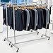 Auledio Heavy Duty Clothing Rack, Industrial Grade Z-Base Garment Rack on Wheels with Brakes, Commercial Rolling Hanging Clothes Rack, 400LBS Load with 63