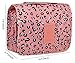 Perchedl Large-capacity Multi-function Portable Travel Cosmetic Bag, Waterproof Hanging Storage Bag, Unisex, Lightweight, Stylish, Hook and Multiple Compartments (Khaki leopard)