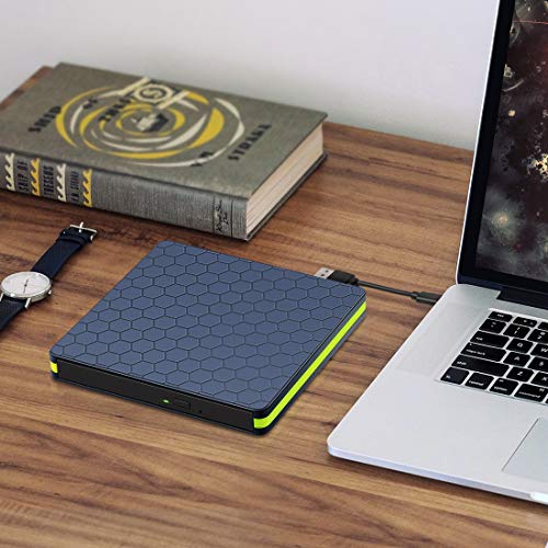 External DVD Drive, Kingbox Dual USB-C USB 3.0 Portable CD/DVD Writer Burner Optical Drive for Laptop Notebook Desktop PC Computer Windows Linux OS Apple Mac MacBook Pro Air iMac - Thumbnail 7