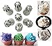 New JJMG Ball Russian Stainless Steel Tips Tulip Sphere Whip Cream Buttercream Icing Piping Nozzles DIY Baking Tools Small Torch for Decoration Cupcake Fondant Cake Pastry (7 pcs Ball Russian tips)