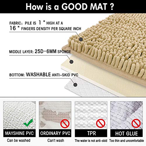 3 MAYSHINE+Non+Slip+Machine+Washable+Absorbent+Microfibers