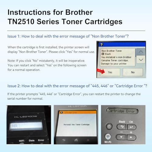 myCartridge TN2510 XL TN2510XL Toner Compatible with Brother MFC-L2835DW HL-L2400DWE DCP-L2660DW DCP-L2665DW HL-L2445DW DCP-L2620DW DCP-L2627DW for TN2510 TN 2510XL 2 x Black