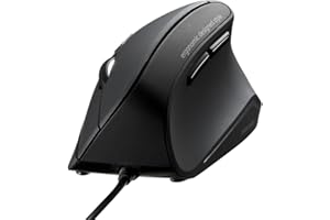 SANWA SUPPLY SANWA Wired Ergonomic Mouse, Optical Vertical Computer Mice, Silent Noiseless Click, Reduce Wrist Strain, (1000/1600 DPI, 6 Buttons) Compatible with MacBook, Laptop, Windows, Mac OS