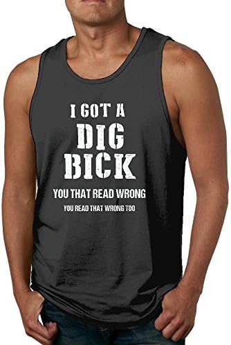 MOME CAW I Got A Dig Bick Men Tank Tops Causal Vest Scoop Neck Activewear