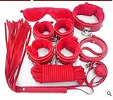 Demarkt 7 PCS PU Leather Bondage Kits Restraints sex toys Red