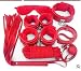 Demarkt 7 PCS PU Leather Bondage Kits Restraints sex toys Red