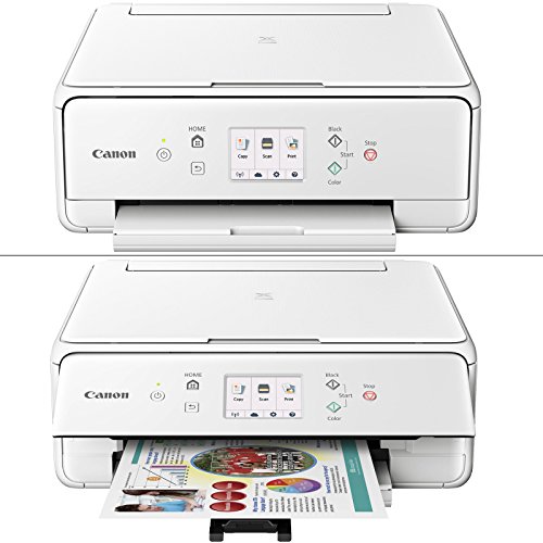 Canon PIXMA TS6020 Wireless All-in-One Compact Inkjet Printer with Print, Scan, Copy (White) + Set of Ink Tanks + Photo Paper Sample + USB Printer Cable + HeroFiber Ultra Gentle Cleaning Cloth