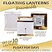 Unsinkable Floating Water Lantern with Tea Lights (Pack of 10) | Special Flotation Packet | Waterproof & Flameproof Paper | Chinese Water Lamps for Pool, Pond & Outdoor Party Decor