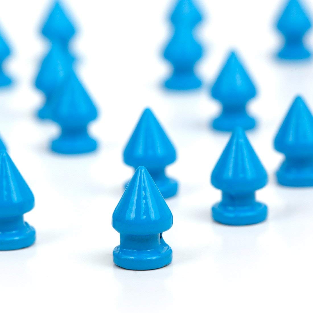RUBYCA 12MM 100 Sets Metal Tree Spikes and Studs Metallic Screw-Back for DIY Punk Leather-craft Blue