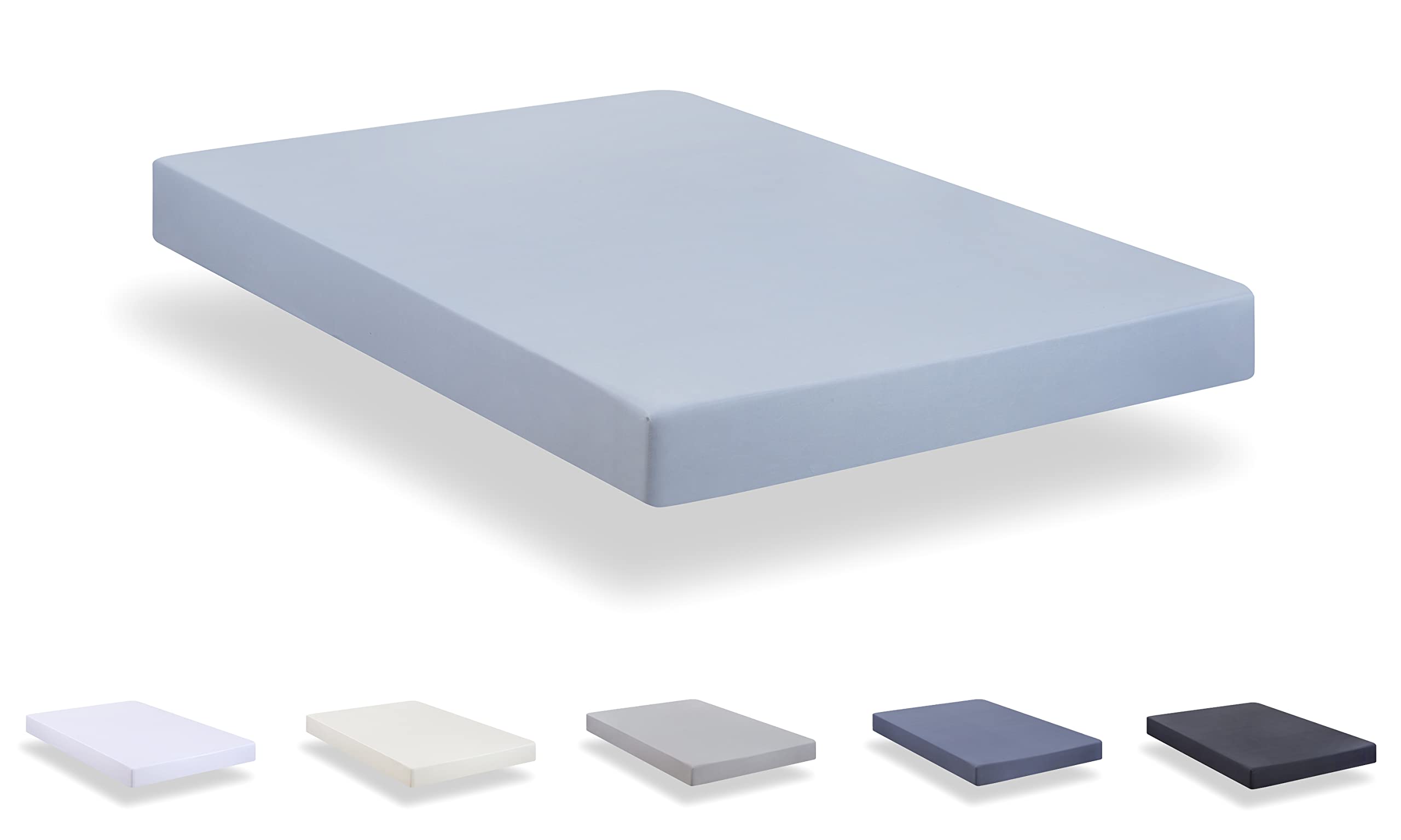 Todocama - Fitted sheet in extra soft brushed microfibre. (90 x 190/200 cm, Light Blue)