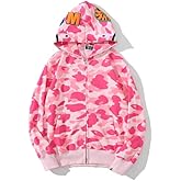 RICK TOP ONE Camouflage shark jacket men's fall and winter cardigan zipper embroidery hooded sweater large size couple models