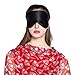 100% Natural Silk Sleep Mask/Eye Mask with 2 Adjustable Straps (Black)