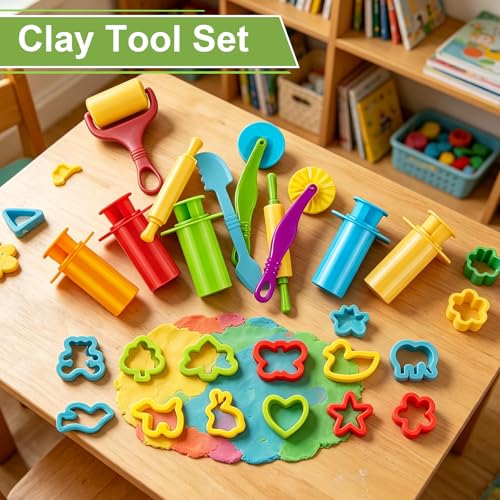 SZSMW 23 Piece Modelling Clay Accessories – Suitable for Early Learning Families, Kindergartens and Kindergartens
