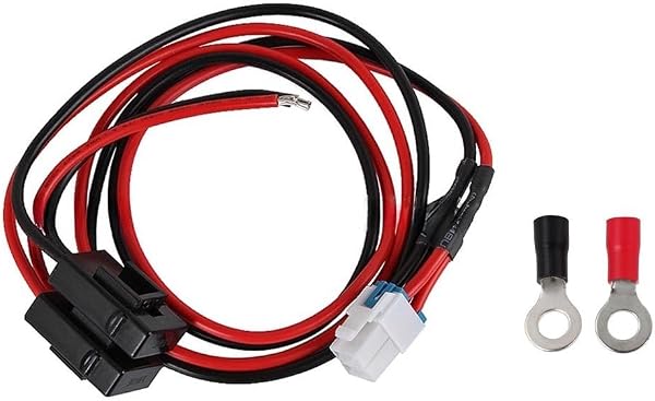 30A 1M Shortwave Radio Power Supply Cable with 4-Pin Fuse, High-Temperature 12AWG Wire (105°C), for ICOM IC-7000/IC-7600, for Yaesu FT-450/FT-991, for Kenwood TS-480 - 1