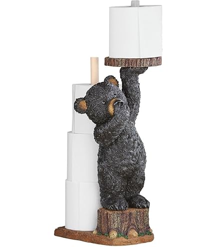 Soporte Decorativo De Papel Higiénico De Oso, Almacenamiento De Papel Higiénico Montado En La Pared, Divertido Organizador De Papel Higiénico De Metal Para 8 Rollos Adicionales, Decoración De Arte De