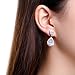 UMODE Teardrop Halo Cubic Zirconia CZ Dangle Drop Earrings for Women 1.15 In