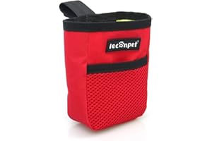 leconpet Dog Treat Pouch Portable Treat Pouch for Dog Training Easily Carries Perfect Food Snack Storage Holder for Puppy Training and Walking (Red)