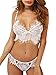 Milumia Women's Sexy 2 Piece Strappy Corset Lace Bra Top + Underwear Babydoll Lingerie Set