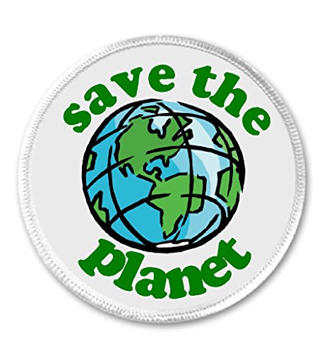 Save the Planet 3" Sew On Patch Green Environmentalist Earth Love Peace Hippie