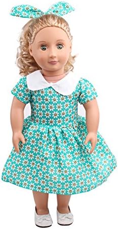 Joykith Toy 18 inch Girl Dolls Clothing Headband and Skirt Summer Outfits for 18in Our Generation Girls Doll The United States Girls Doll Accessory Girl's Toy (Green)